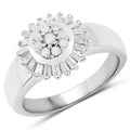 0.75 Carat Genuine White Diamond .925 Sterling Silver Ring by Bids.com