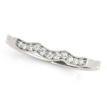 14k White Gold Wave Style Milgrained Diamond Wedding Ring (1/20 cttw) by Bids.com