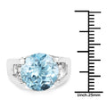 7.21 Carat Genuine Blue Topaz and White Cubic Zirconia .925 Sterling Silver Ring by Bids.com