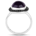 5.25 Carat Genuine Amethyst & Black Spinel .925 Sterling Silver Ring by Bids.com