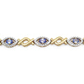 Oval Violet Tanzanite Prong Silver Evil Eye Link Bracelet by Fine Color Jewels