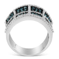 14K White Gold White and Treated Blue Diamond Cocktail Ring (1 1/2 Cttw, H-I Color, I1-I2 Clarity) - Size 6 by Bids.com