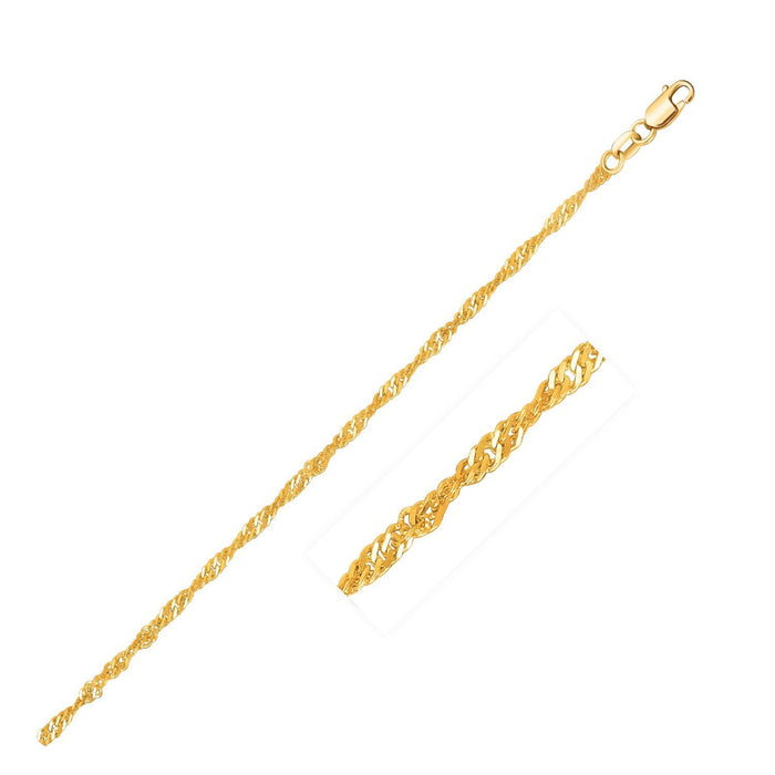 14k Yellow Gold Singapore Chain 1.7mm by Bids.com
