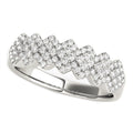 Diamond Studded Wide Multi-Diagonal Pattern Ring in 14k White Gold (5/8 cttw) by Bids.com