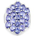 6.27 Carat Genuine Tanzanite .925 Sterling Silver Ring by Bids.com
