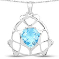 11.50 Carat Genuine Swiss Blue Topaz .925 Sterling Silver Pendant by Bids.com