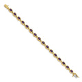 Genuine Amethyst 14K Yellow Gold Bracelet by Fine Color Jewels