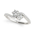 Curved Band Two Stone Diamond Ring in 14k White Gold (3/4 cttw) by Bids.com