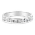 IGI Certified 1/2 Cttw Round Brilliant Cut Diamond 18K White Gold Channel Set Eternity Style Wedding Band Ring (H-I Color, I1-I2 Clarity) - Size 7 by Bids.com