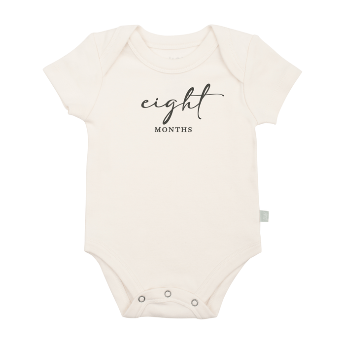 graphic bodysuit | eight months milestone charcoal by Finn + Emma