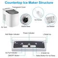 Electric Countertop Ice Make with Ice Scoop Basket Self Cleaning by DailySale