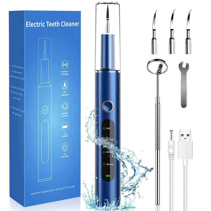 Electric Plaque Remover for Teeth, Rechargeable Teeth Cleaning Kit with 4 Modes by DailySale