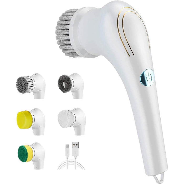 Electric Spin Scrubber Cordless Handheld Cleaning Brush with 5 Replaceable Brush Heads by DailySale