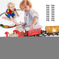 Electric Train Set Steam Locomotive Passenger Coach Coal with Sounds Light Railway by DailySale