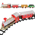 Electric Train Set Steam Locomotive Passenger Coach Coal with Sounds Light Railway by DailySale