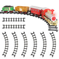 Electric Train Set Steam Locomotive Passenger Coach Coal with Sounds Light Railway by DailySale