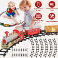 Electric Train Set Steam Locomotive Passenger Coach Coal with Sounds Light Railway by DailySale