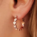Elegant Boho-Chic Heart Hoop Earrings for Women - Nickel-Free Copper, Perfect for Daily Wear & Parties by DailySale