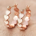 Elegant Boho-Chic Heart Hoop Earrings for Women - Nickel-Free Copper, Perfect for Daily Wear & Parties by DailySale