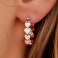 Elegant Boho-Chic Heart Hoop Earrings for Women - Nickel-Free Copper, Perfect for Daily Wear & Parties by DailySale