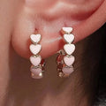 Elegant Boho-Chic Heart Hoop Earrings for Women - Nickel-Free Copper, Perfect for Daily Wear & Parties by DailySale