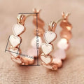 Elegant Boho-Chic Heart Hoop Earrings for Women - Nickel-Free Copper, Perfect for Daily Wear & Parties by DailySale