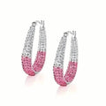 Elegant Dual Tone Gradient Glitter Hoop Earrings by DailySale