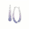 Elegant Dual Tone Gradient Glitter Hoop Earrings by DailySale