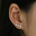 Elegant Star Flower Climber Rhinestone Earrings by DailySale