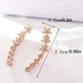 Elegant Star Flower Climber Rhinestone Earrings by DailySale
