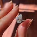 Elegant Teardrop Cubic Zirconia Engagement Ring by DailySale