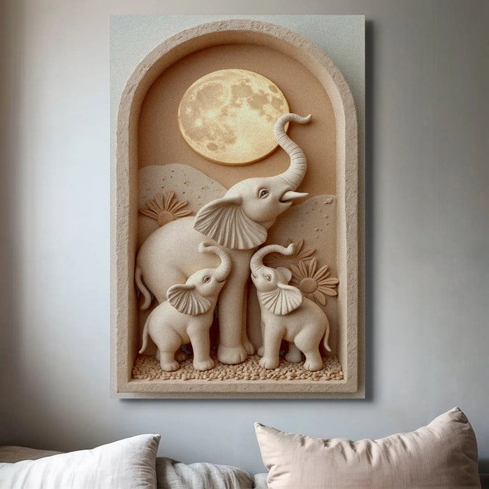 Elephant Harmony Wall Art by Tailored Canvases