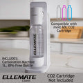 Ellemate Classic Carbonated Drink Maker, Seltzer Water with One-Push Fizz Technology, Cordless Carbonation for Bubbly Water by DailySale
