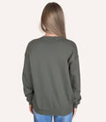Embroidered Fleece Sweatshirt - Military Green by Boutique 23