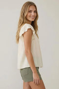 Embroidery Scalloped Detail Top by Boutique 23