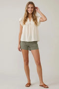 Embroidery Scalloped Detail Top by Boutique 23