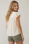 Embroidery Scalloped Detail Top by Boutique 23