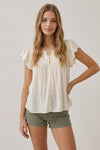 Embroidery Scalloped Detail Top