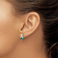 Emerald and Diamond Heart Earrings Sterling Silver by Fine Color Jewels