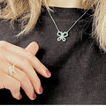 Emerald Butterfly Necklace by Fine Color Jewels