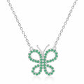 Emerald Butterfly Necklace by Fine Color Jewels