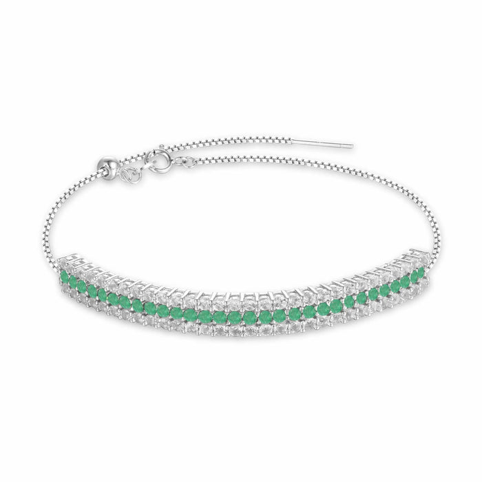 Emerald Cuff Bracelet by Fine Color Jewels