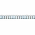 Emerald Cut Blue Aquamarine Prong Sterling Silver Classic Inline Box Clasp Tennis Bracelet by Fine Color Jewels