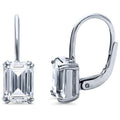 Emerald Cut Crystal Leverback Earrings by DailySale