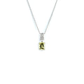 Emerald Cut Lemon Quartz Pendant Necklace by Fine Color Jewels