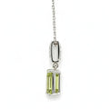 Emerald Cut Lemon Quartz Pendant Necklace by Fine Color Jewels