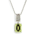 Emerald Cut Lemon Quartz Pendant Necklace by Fine Color Jewels
