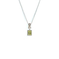 Emerald Cut Lemon Quartz Pendant Necklace by Fine Color Jewels