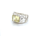 Emerald Cut Lemon Quartz Silver Filigree Ring by Fine Color Jewels