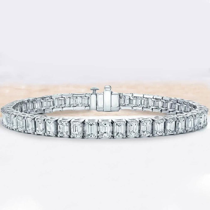 Emerald Cut Tennis Bracelet Made with Swarovski Elements by DailySale